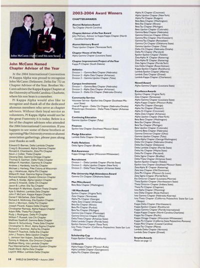 John McCann Named Chapter Advisor of the Year